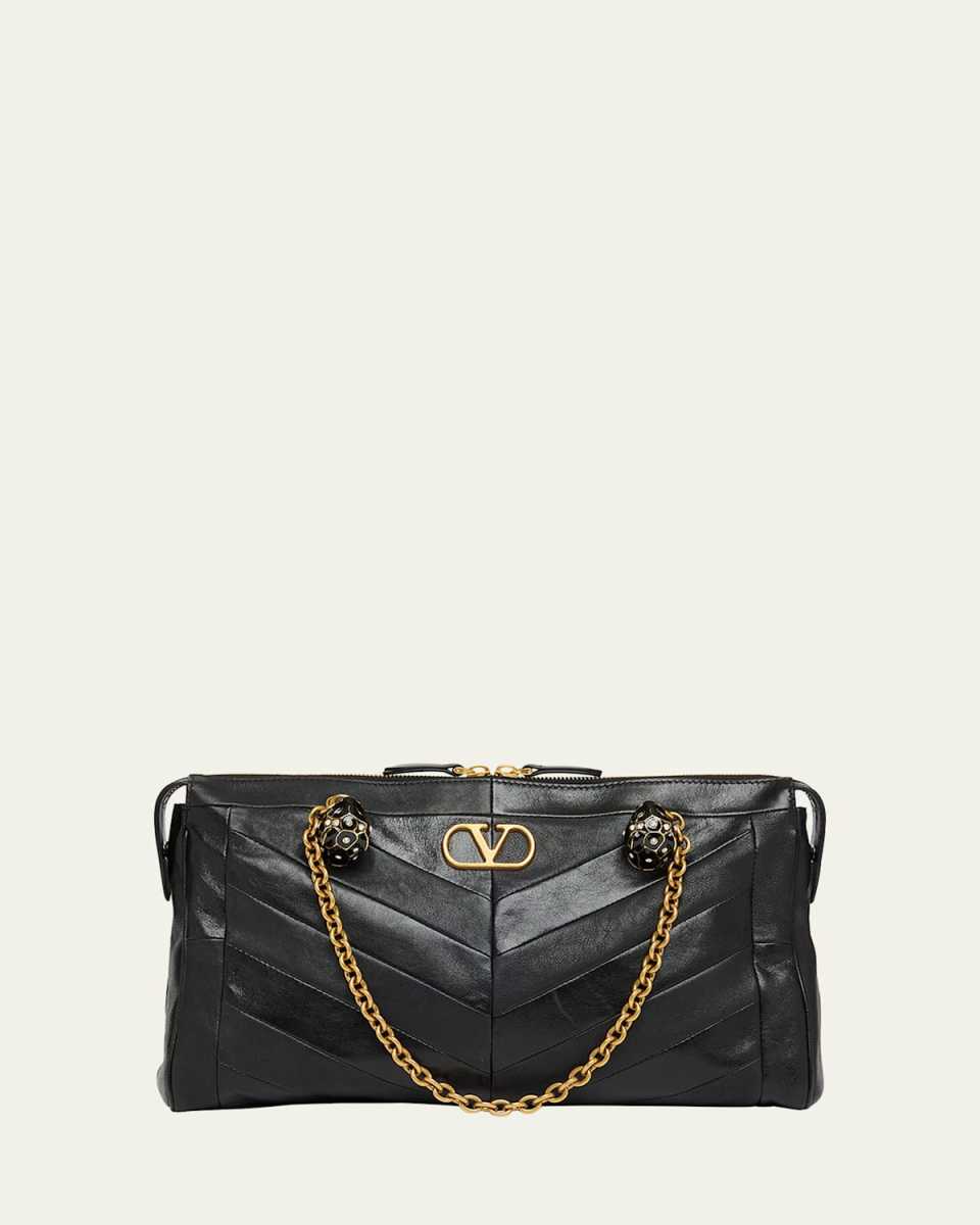 Panthea Medium Patchwork Chevron Shoulder Bag